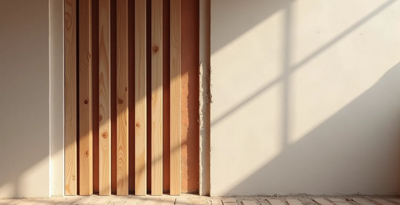 Esquema de instalación de paneles con cámara de aire ventilada para prevenir humedad